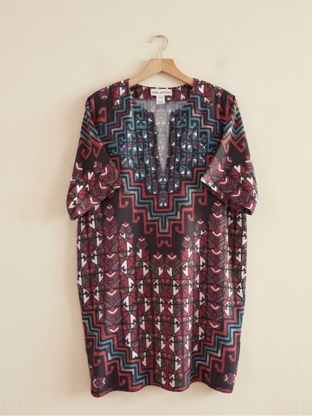 Mara Hoffman Patterned Boho Mini Shift Dress L Tunic